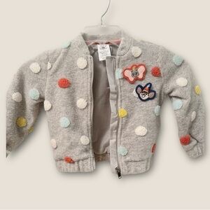 Disney Gray Polka Dot ZipUp Jacket with Dumbo patches Sz 3T SUPER CUTE & RARE BK